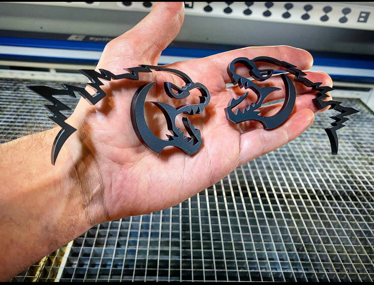Godzilla Badges MATTE Black (2) - Forged Concepts