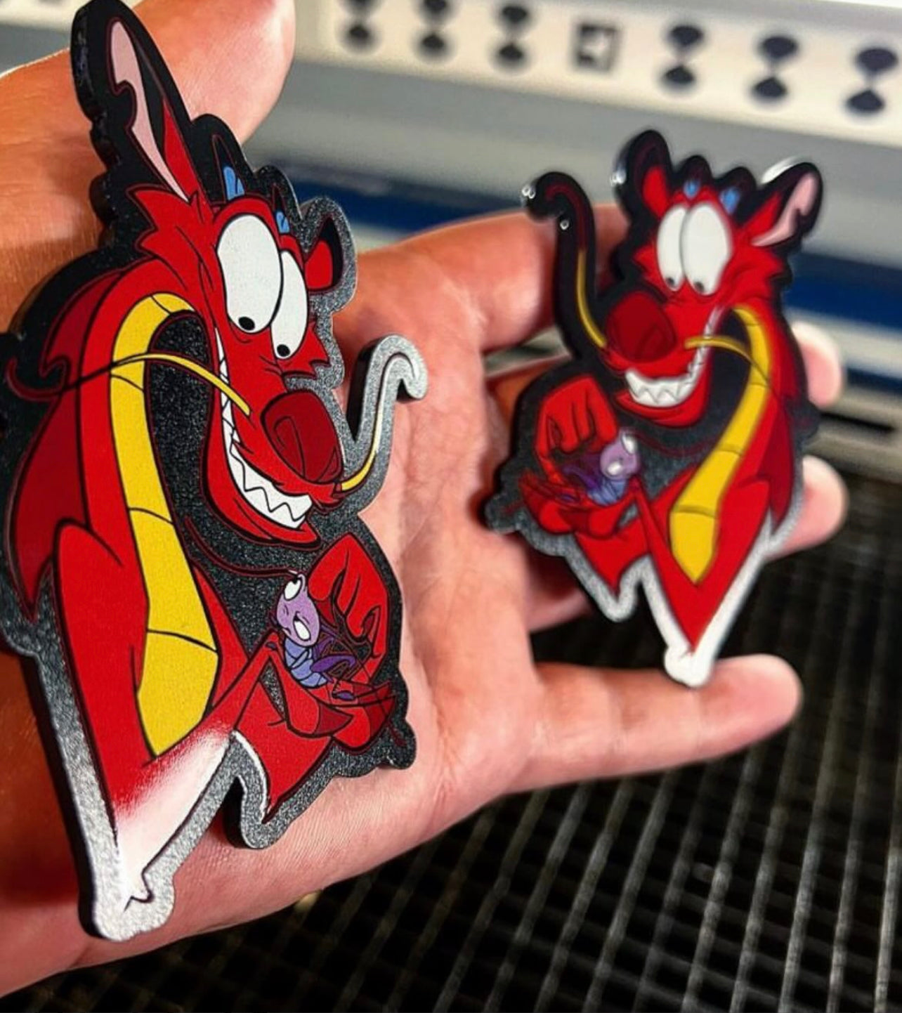 Mushu Custom Badges (2 included)