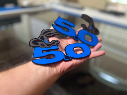Custom Coyote 5.0 Badges (2 Badges) - Forged Concepts