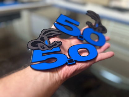 Custom Coyote 5.0 Badges (2 Badges) - Forged Concepts