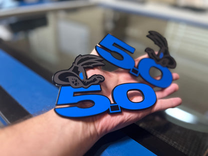 Custom Coyote 5.0 Badges (2 Badges) - Forged Concepts