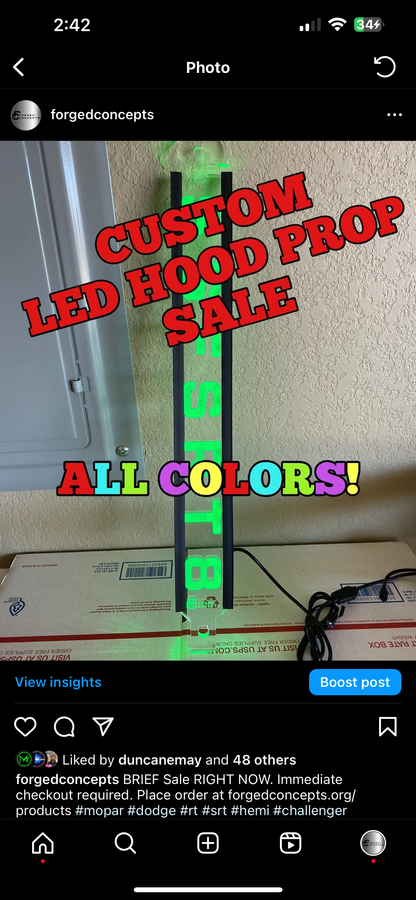 Custom LED Hood Prop w/Remote Control - Forged Concepts