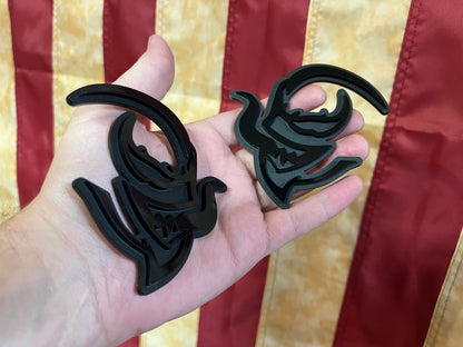 DUAL LAYER Hell Venom Badges (Gloss/Matte Black Combo) - Forged Concepts