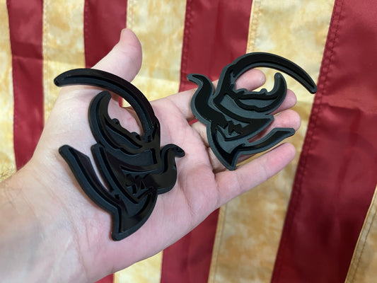 DUAL LAYER Hell Venom Badges (Gloss/Matte Black Combo)