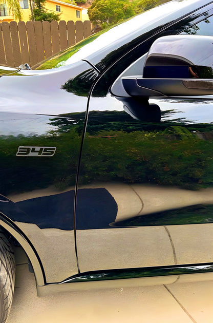 345 Matte Black Hollow Cut Badges (2 included) - Forged Concepts