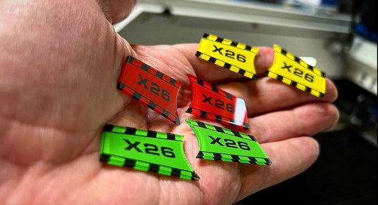 Taser X26 YELLOW Side Emblems (2) - Forged Concepts
