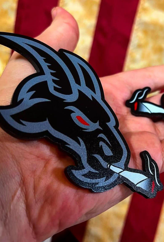 Evil Smoking Goat Gray/Black (2 Badges) - Forged Concepts