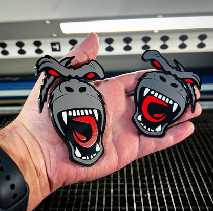 Scarred Eye Gorilla Badges (2 Included)