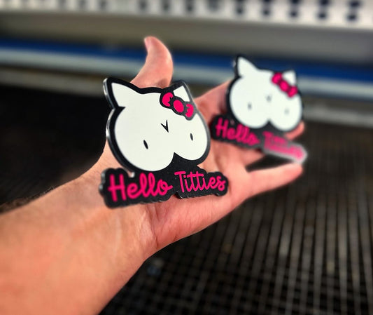 Hello Titties Badges