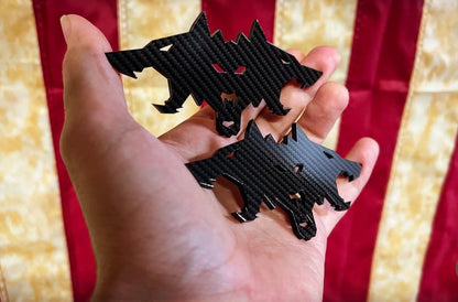 Carbon Fiber Cyber Beast Badges (2 Badges) - Forged Concepts