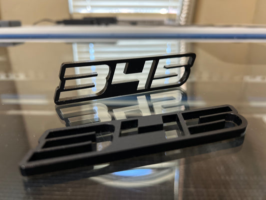 345 Matte Black Hollow Cut Badges (2 included) - Forged Concepts