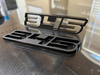 345 Matte Black Hollow Cut Badges (2 included) - Forged Concepts