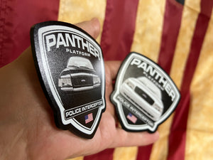 White & Black Police Interceptor Badges  (2 Badges)
