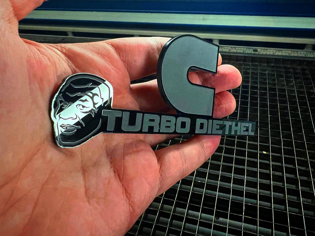 Black Turbo Diethel Badges (2 included) - Forged Concepts