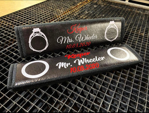 TWO Custom Seatbelt Covers ANY IMAGE - Forged Concepts