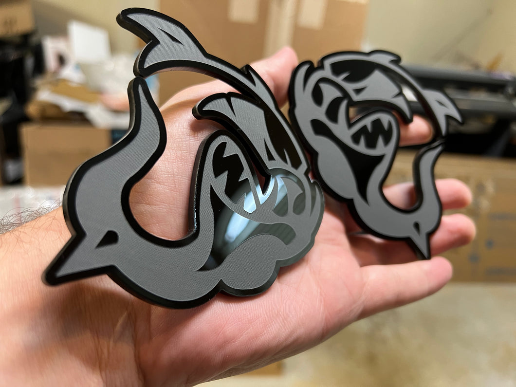 Two contour Dogs (gloss black)