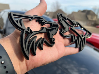 NEW 3D Coyote/Wolf Dual Layer Badges (2 badges) - Forged Concepts