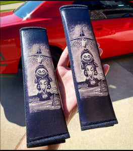 TWO Custom Seatbelt Covers ANY IMAGE - Forged Concepts