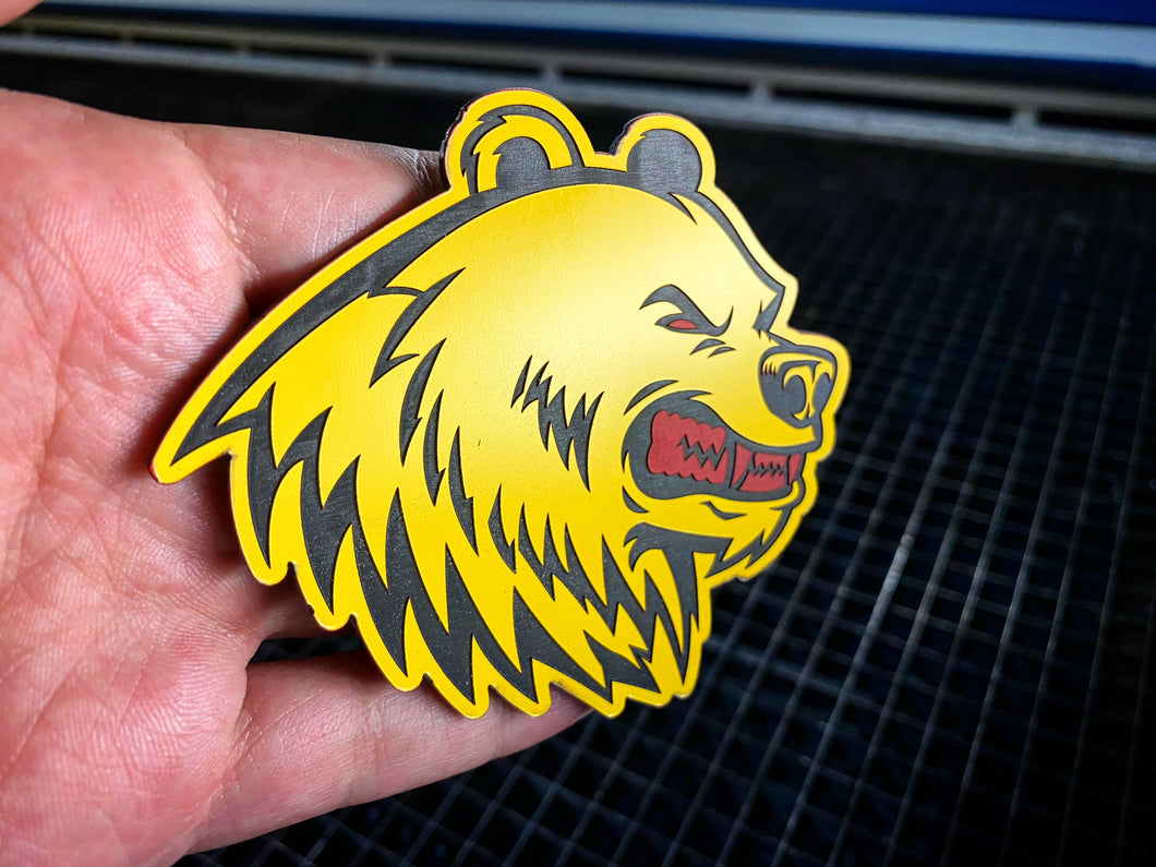 Yellow Bear Red Teeth (2 badges) - Forged Concepts
