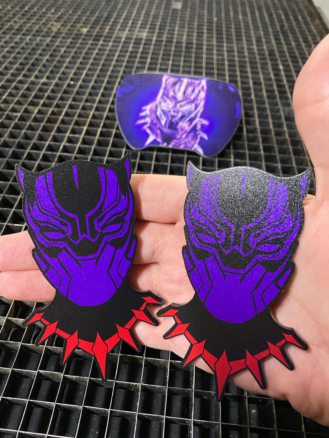Purple/Red Black Panther Badges (2 badges AND Steering Wheel Insert) - Forged Concepts