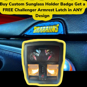 Custom Sunglass Holder Badge & FREE Armrest Latch