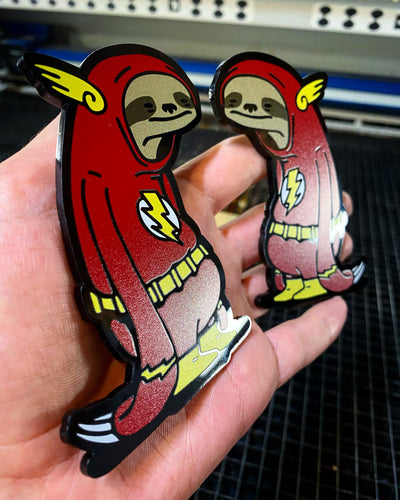 2 Sloth Flash Full Color Upgraded Badges - Forged Concepts
